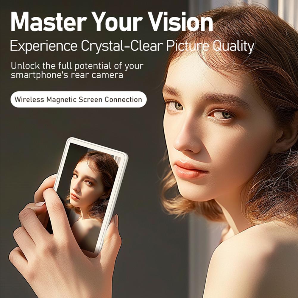 Magnetic Phone Vlog Selfie Monitor Screen Back Camera Monitor Phone Vlog Selfie Screen for Selfie Vlog Live Accessory