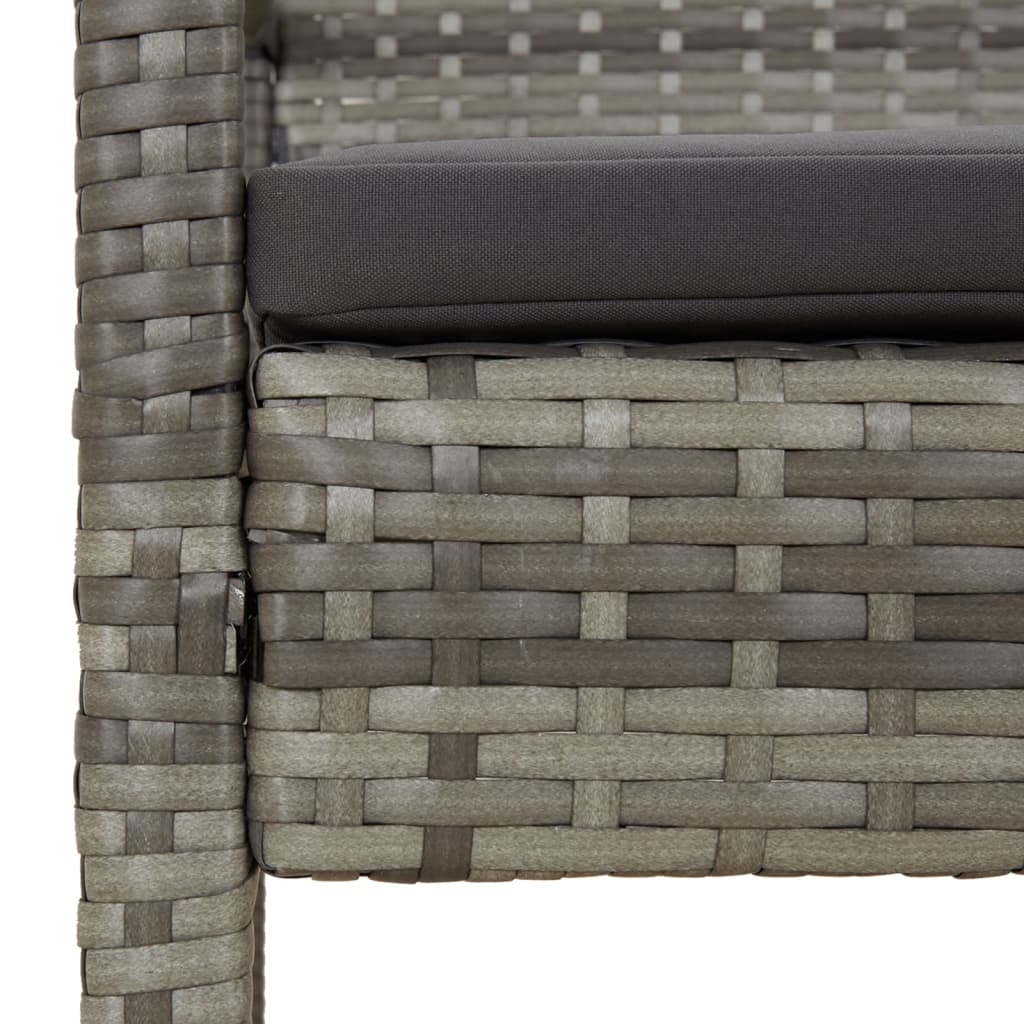 Vidaxl Ławka Ogrodowa Z Poduszką, Szara, 105 Cm, Polirattan