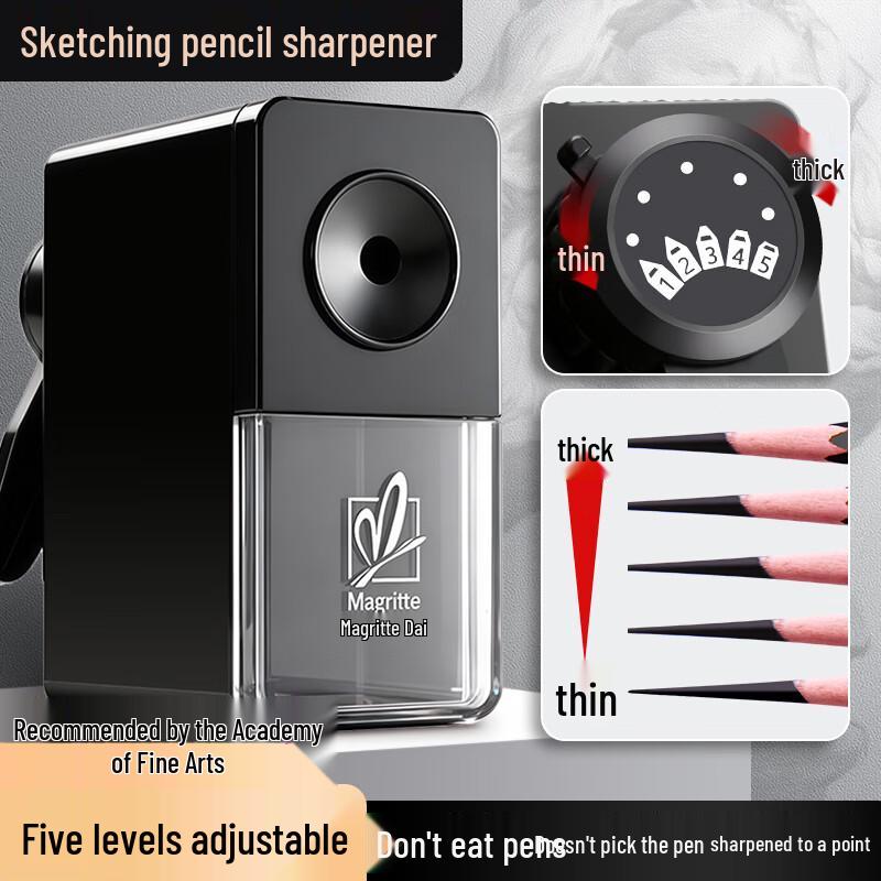 Adjustable Hand-Crank Sketch Pencil Sharpener