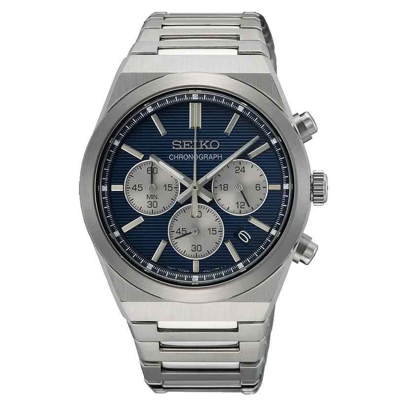 

SEIKO Quartz CHRONOGRAPH Sapphire Stainless Steel Men Watch SSB453P1 синий