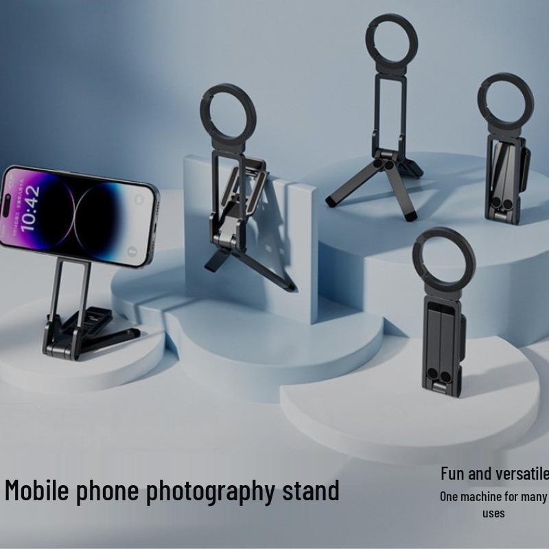 2025 Multi-functional Portable Tripod & Magnetic Phone Holder with Carabiner for Live Streaming