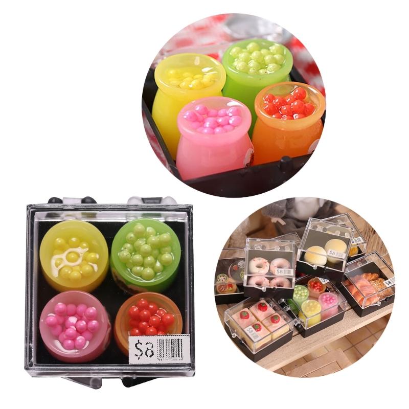 Dollhouses Dessert Cake Model Dollhouses Furniture Realistic Miniature Dessert Indoor Pretend Play Toy for Toddlers