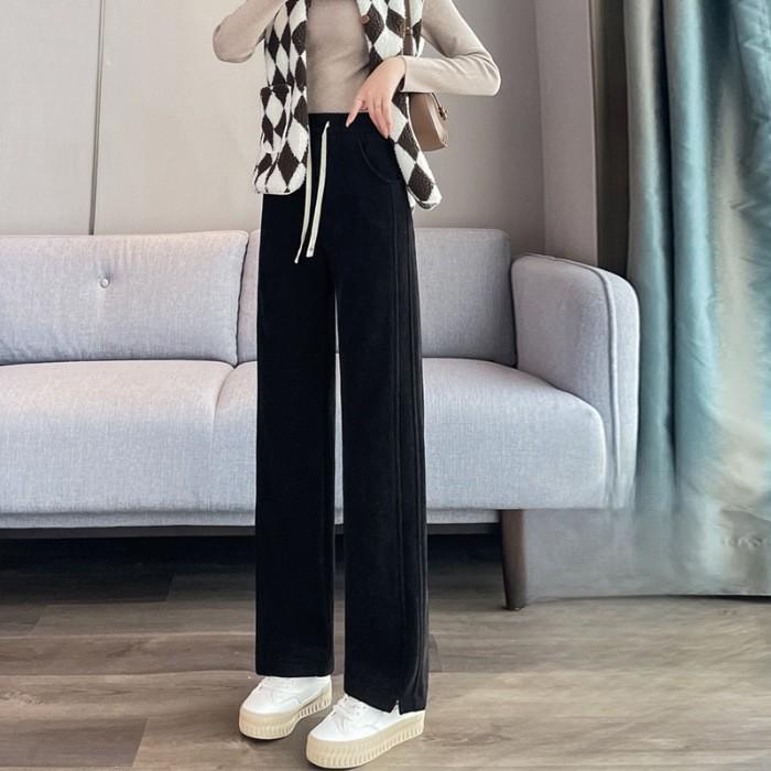 Dámské fleecem podšité tepláky s úzkou a širokou nohavicí pro jaro/podzim 2025