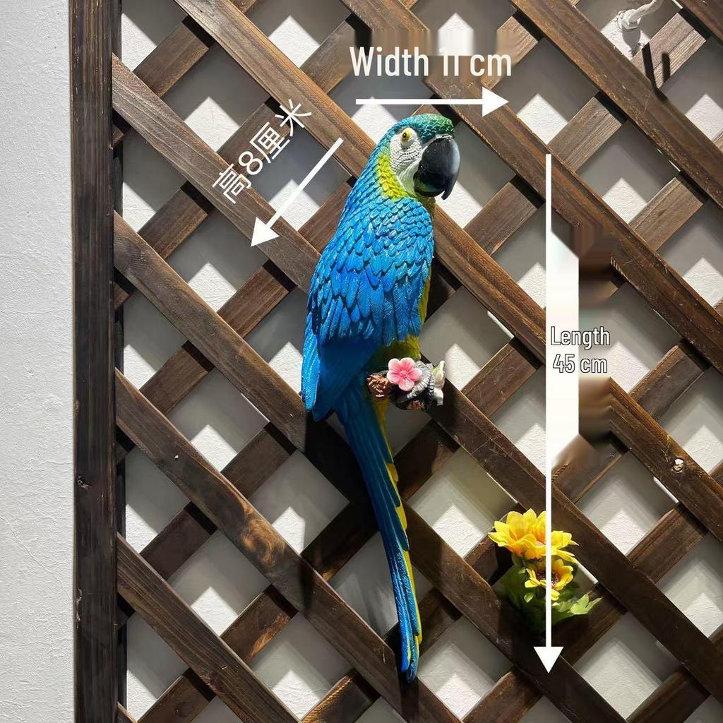 Creative Resin Macaw Cockatoo Small Bird Wall Hanging Ornament