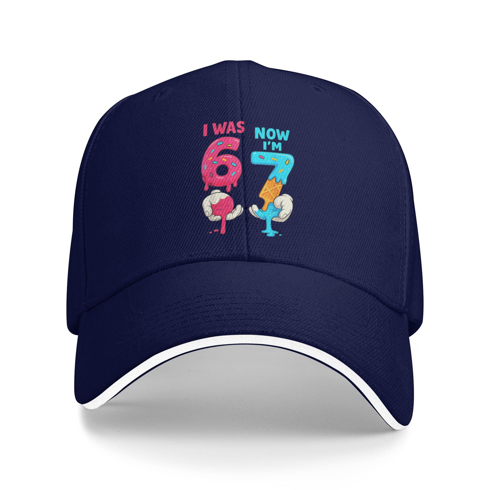 

I was 6 Now I m 7 Year Old Birthday Six Seven Meme 67 Casual Baseball Cap Summer Trucker Hat Hot Sale Outdoor Gym Hip Hop Hats One Size темно-синього кольору