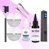UV Haarverlängerungs Werkzeugset Klarer UV-Kleber 30g 30ml Kleberentferner Schnellhärtende UV-Lampe für Haar Perücken Wimpernverlängerungen Professionelles Friseur Set