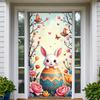 Bunny Backdrop Fabric Party Supplies Easter Banner Lightweight Photography Props For Indoor Spring Decorations Kids