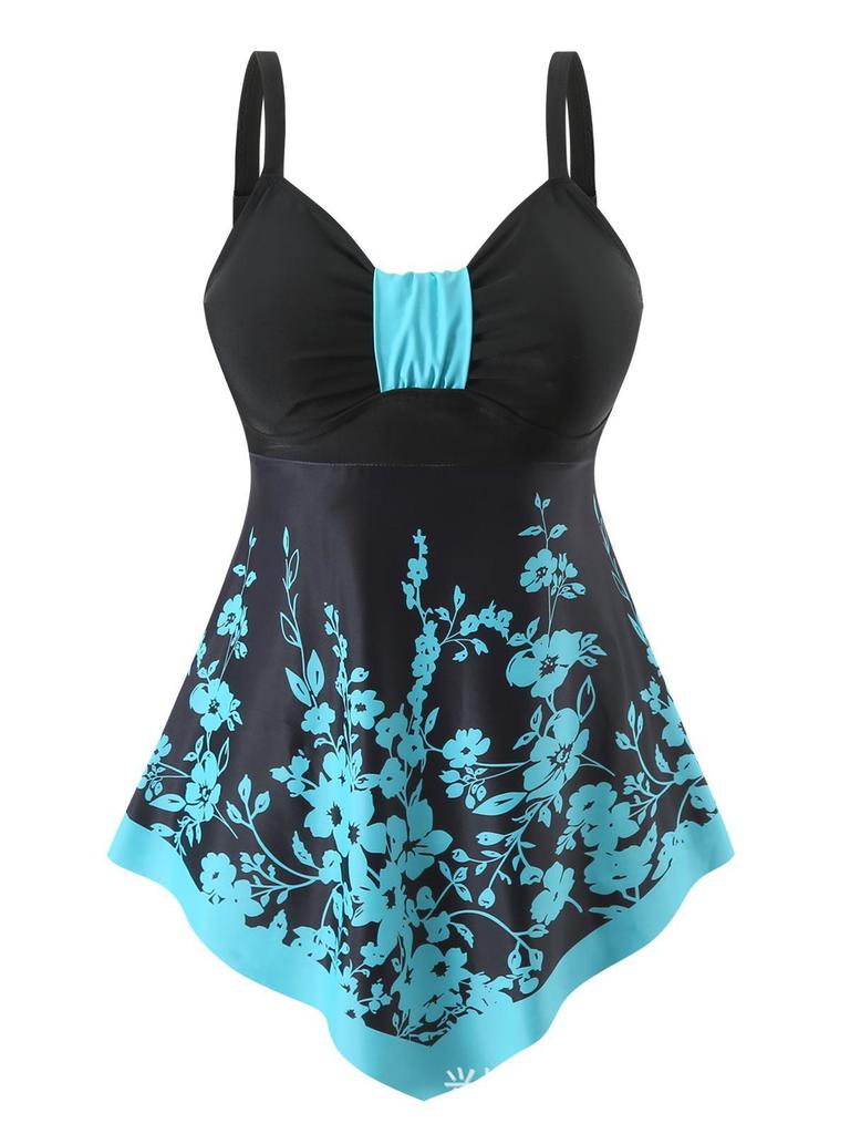 2025 European & American Plus Size Boyleg Quick-Dry Tankini Swimsuit