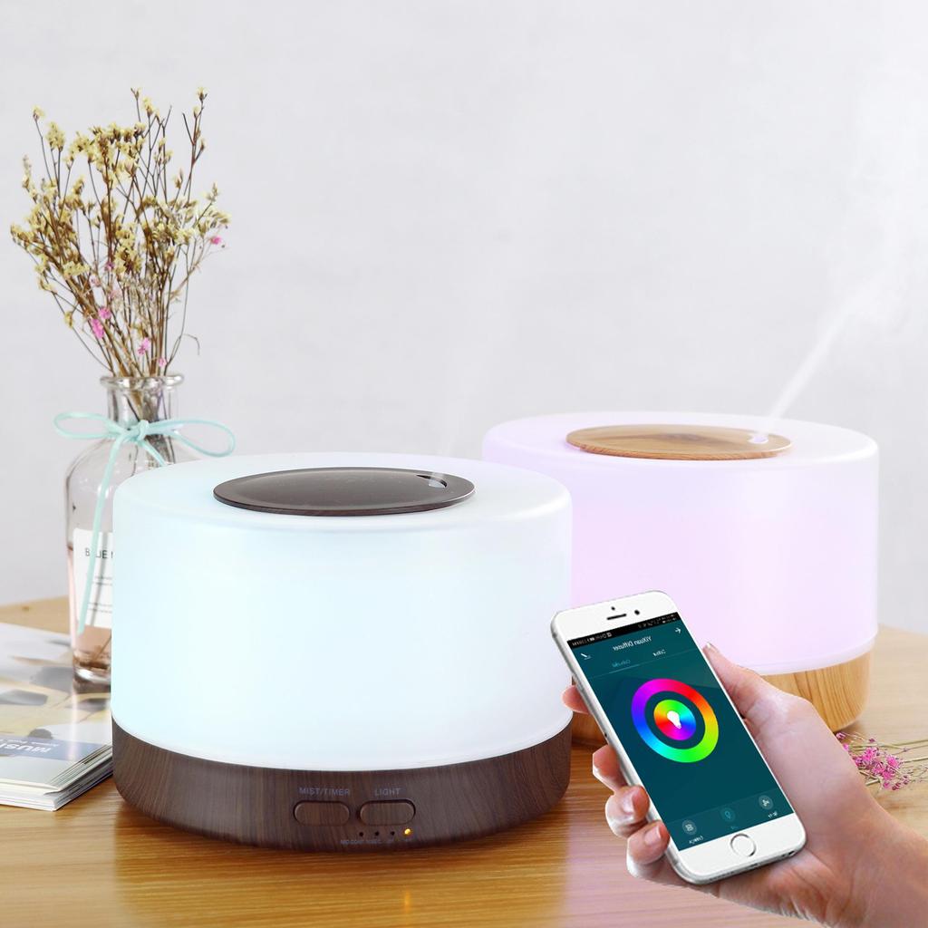 WiFi Smart Ultrasonic Aromatherapy Humidifier, 500ml, with Colorful LED Lights