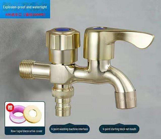 Waschmaschinen-Wasserhahn mit zwei Ausgängen und erweiterter Konstruktion für Wischbecken