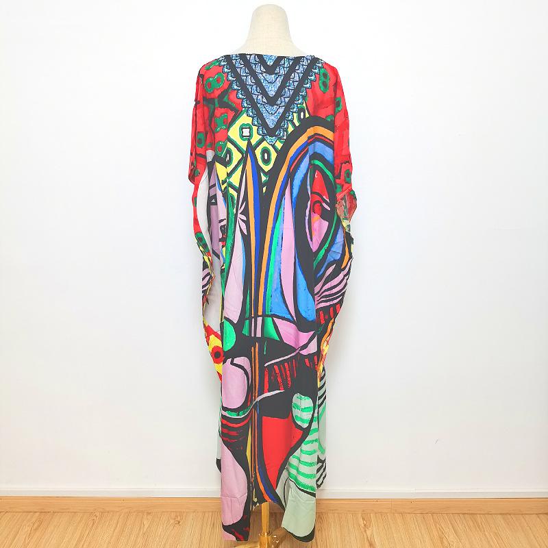 2022 European & American Beach Cover-up: Printed Long Robe & Bikini Sun Protection Dress
