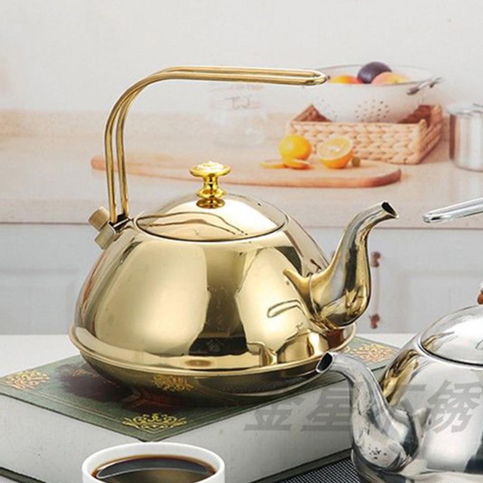 1.5L Stainless Steel Multipurpose Kettle Hotel Flower Teapot With Tea Strainer Induction Cooker Boiling Water Kettle Tea Infuser