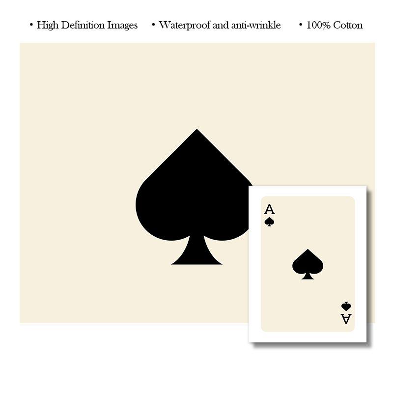 Plakát Funny Lucky You Trendy Retro Black Ace Card Plakát Nástěnná malba Severské umění do obývacího pokoje Ložnice Domácí dekorace