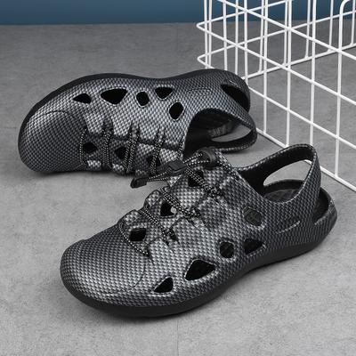 Sandalen Mode Herren Neu Große Größe Leichte Sandalen Herren Outdoor Strand Atmungsaktiv Strandloch Bequeme Coole Schuhe