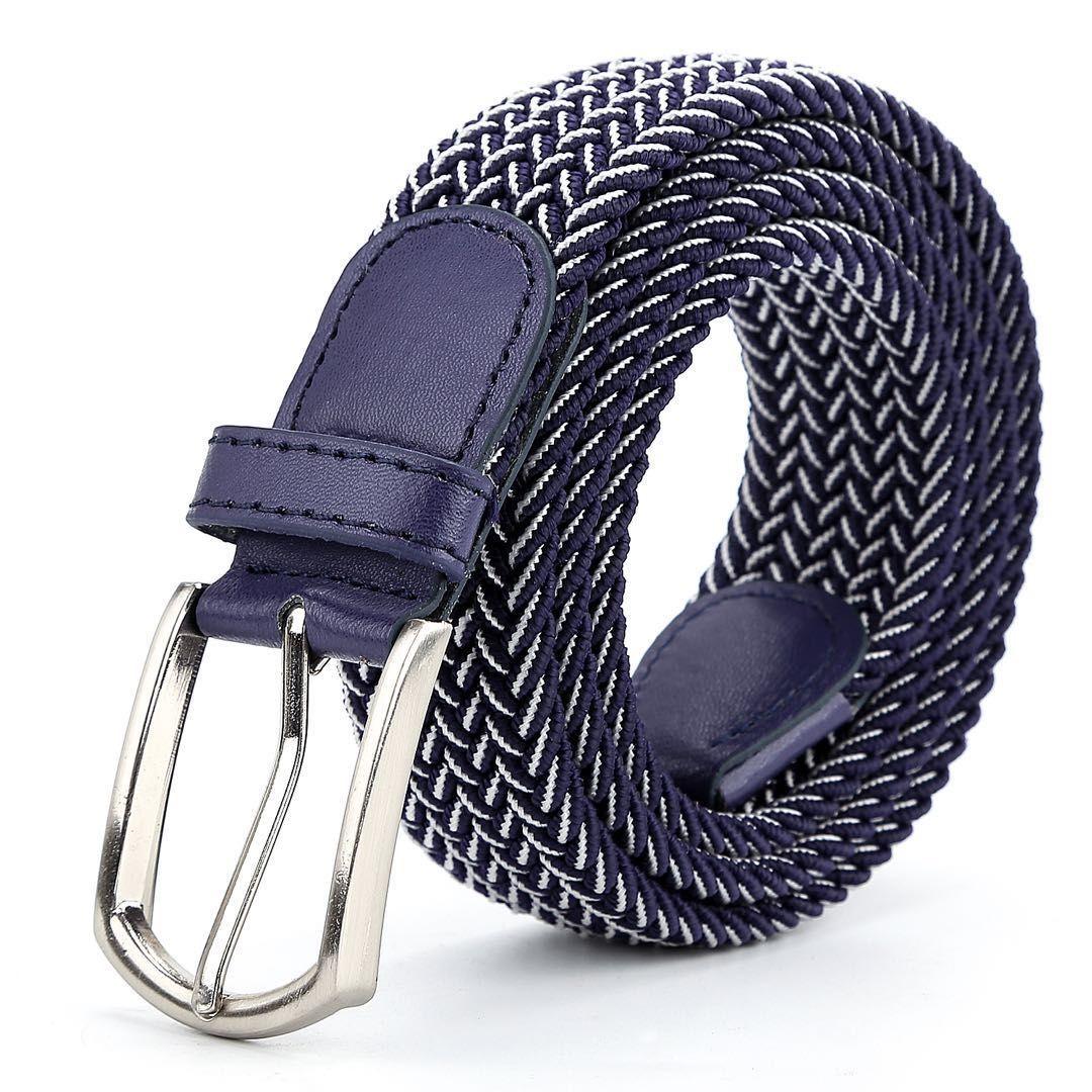 Heren Elastische Geweven Riem, Casual Dames Canvas Elastische Riem, Gesp Riem 110cm gray