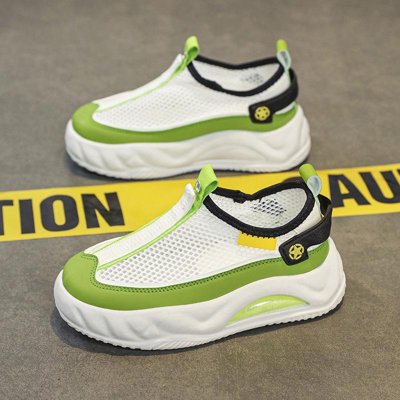 

Туфли-сетка с вырезами для одноклассников Летние дышащие спортивные туфли-сетка для мальчиков Универсальные нескользящие повседневные туфли Дышащие сетчатые туфли для девочек 32