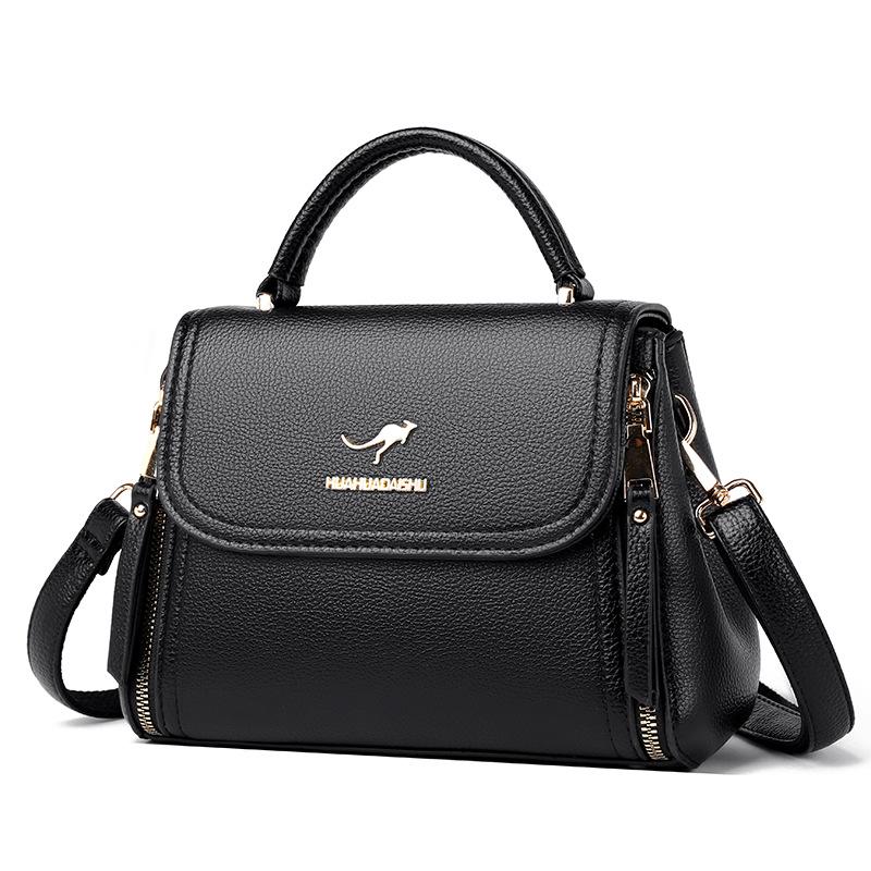 

Женская сумка-сумка с несколькими молниями и расширением, женская модная однотонная сумка через плечо в стиле ретро, женская сумка через плечо