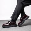 Nuove Scarpe con Plateau Mocassini Uomo Suola Spessa Scarpa da Matrimonio Superficie Nera Lucida Scarpe da Affari Slip-on Pelle Aumentare Scarpa Casual