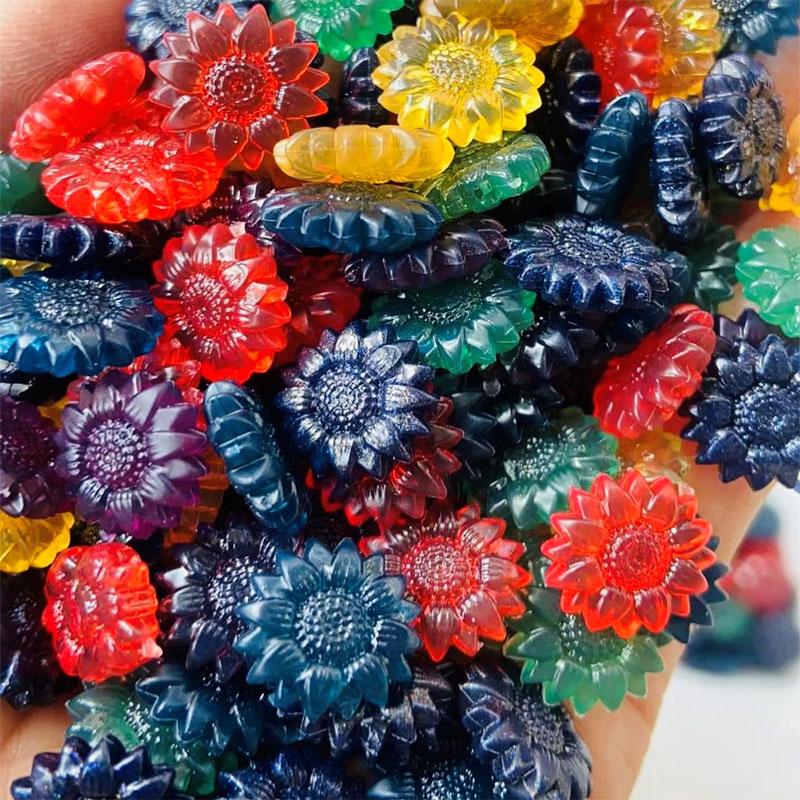 100Pcs/bag Sunflower Enamel Wax Particles Translucent Color DIY Invitation Envelope Seal Full Set of Wax Making Materials