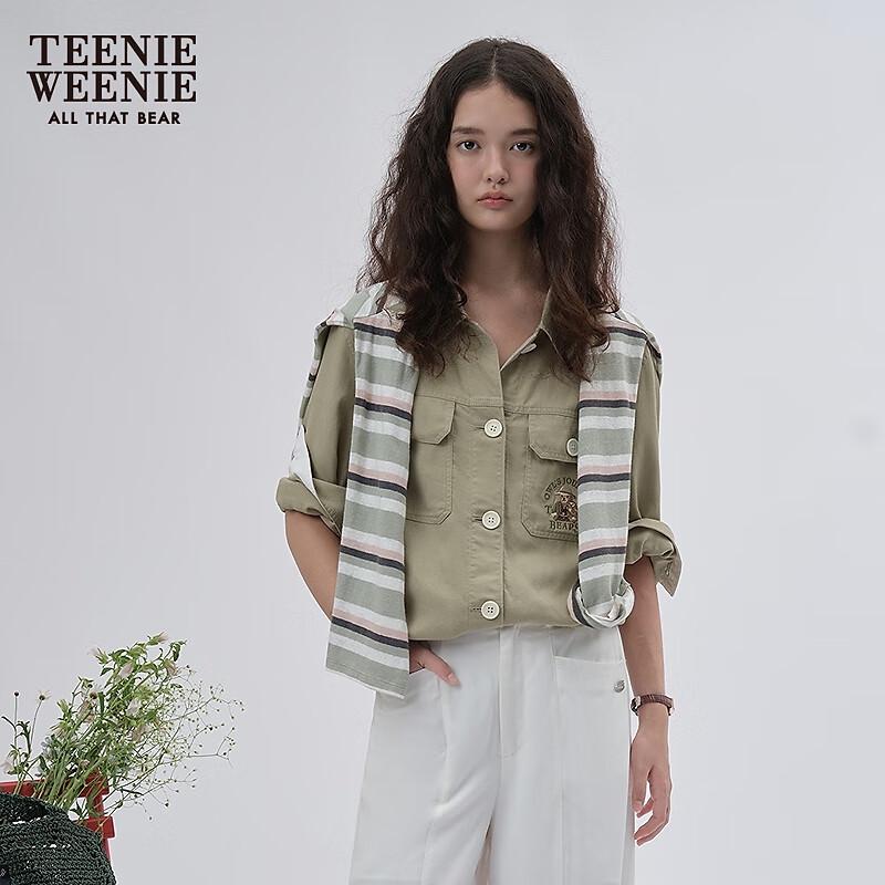 Teenie Weenie Women's Autumn Linen Blend Lightweight Short Jacket