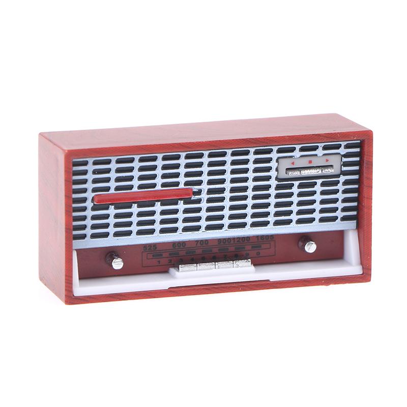 Dukkehus Mini Ornamenter Mini Nostalgisk Radioopptaker Modell Leker Dekorasjoner