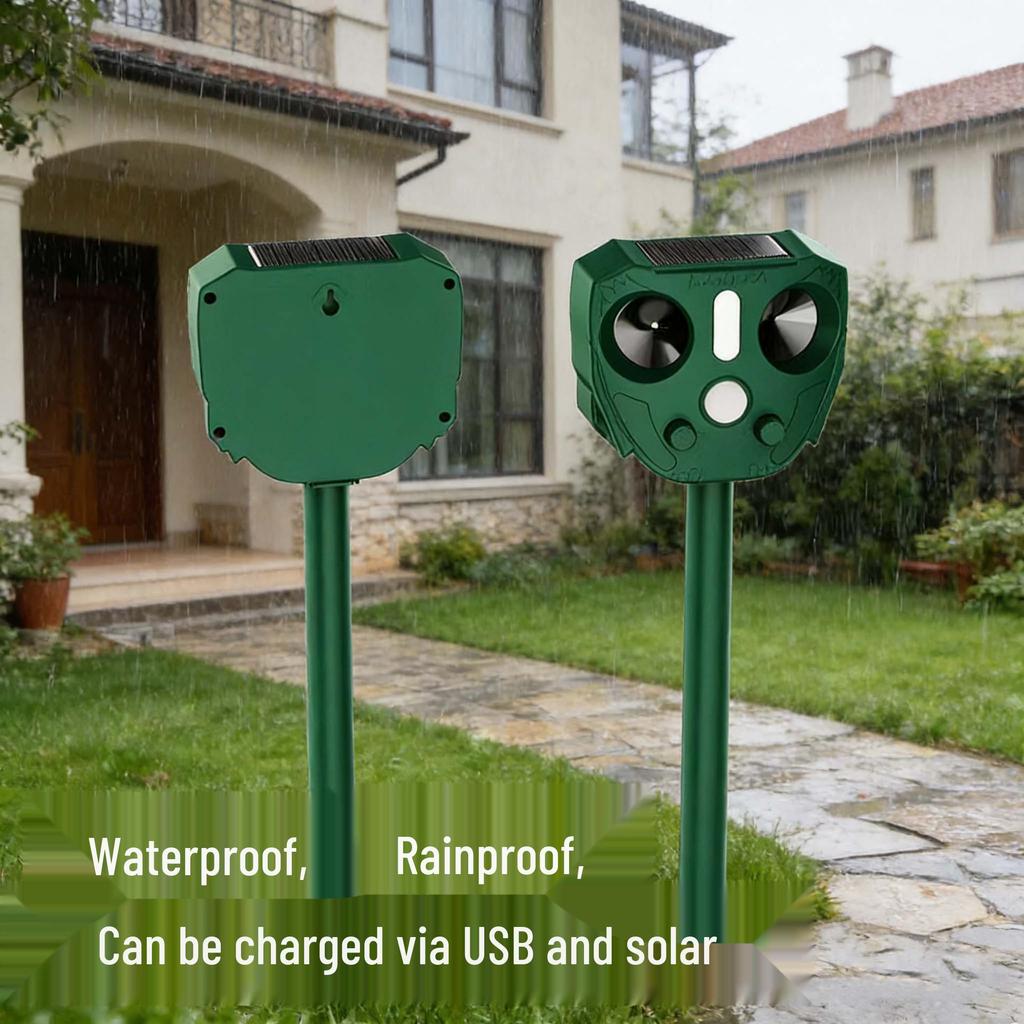 Solárny ultrazvukový odpudzovač zvierat do exteriéru