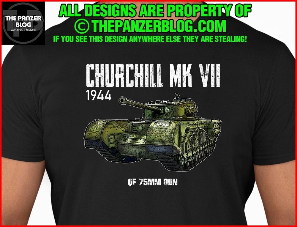 Churchill Mk. VII T-Shirt WWII British Army Tank Unisex T-Shirt XXL