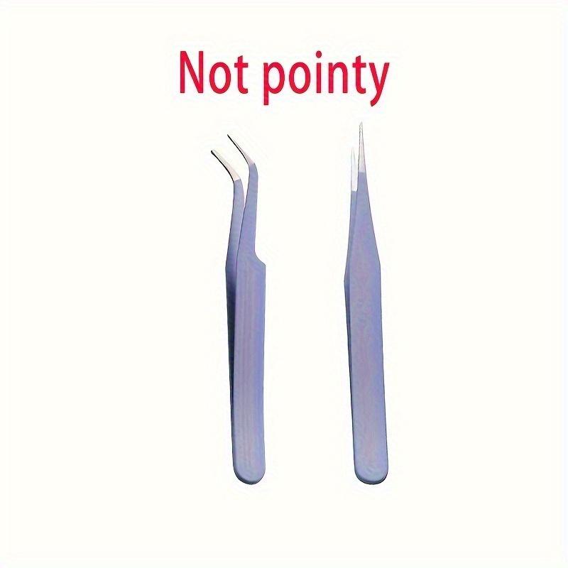 2pcs Stainless Steel Precision Tweezers, Color Scrapbook , Straight And Curved Head , Pink/Blue/Purple/White/Bla