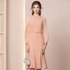 Zhi Li French Elegant Mermaid Dress with Coat - Long-Sleeve Style for Important Occasions