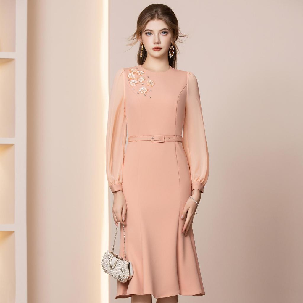 Zhi Li French Elegant Mermaid Dress with Coat - Long-Sleeve Style for Important Occasions
