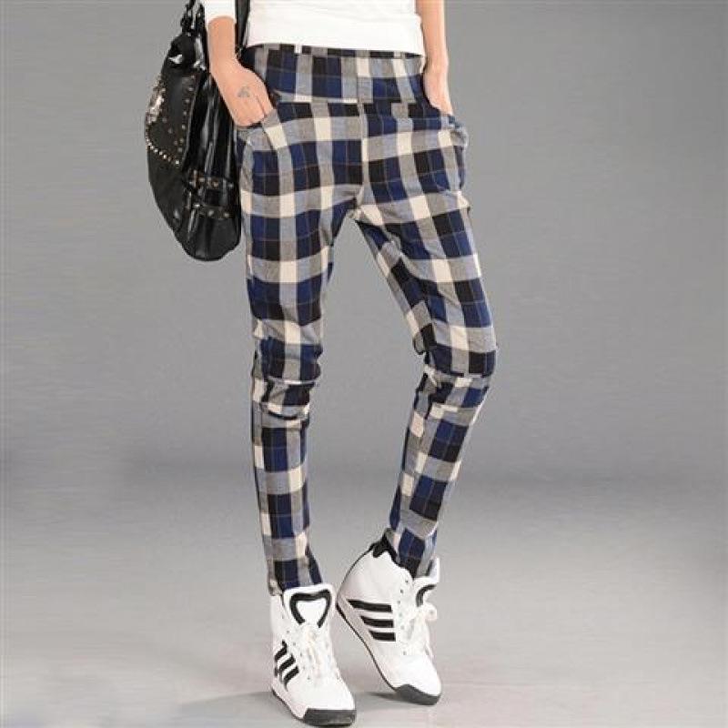 

2025 Women s Summer Loose Plaid High Waist Straight Leg Pants XXXL for under 74kg