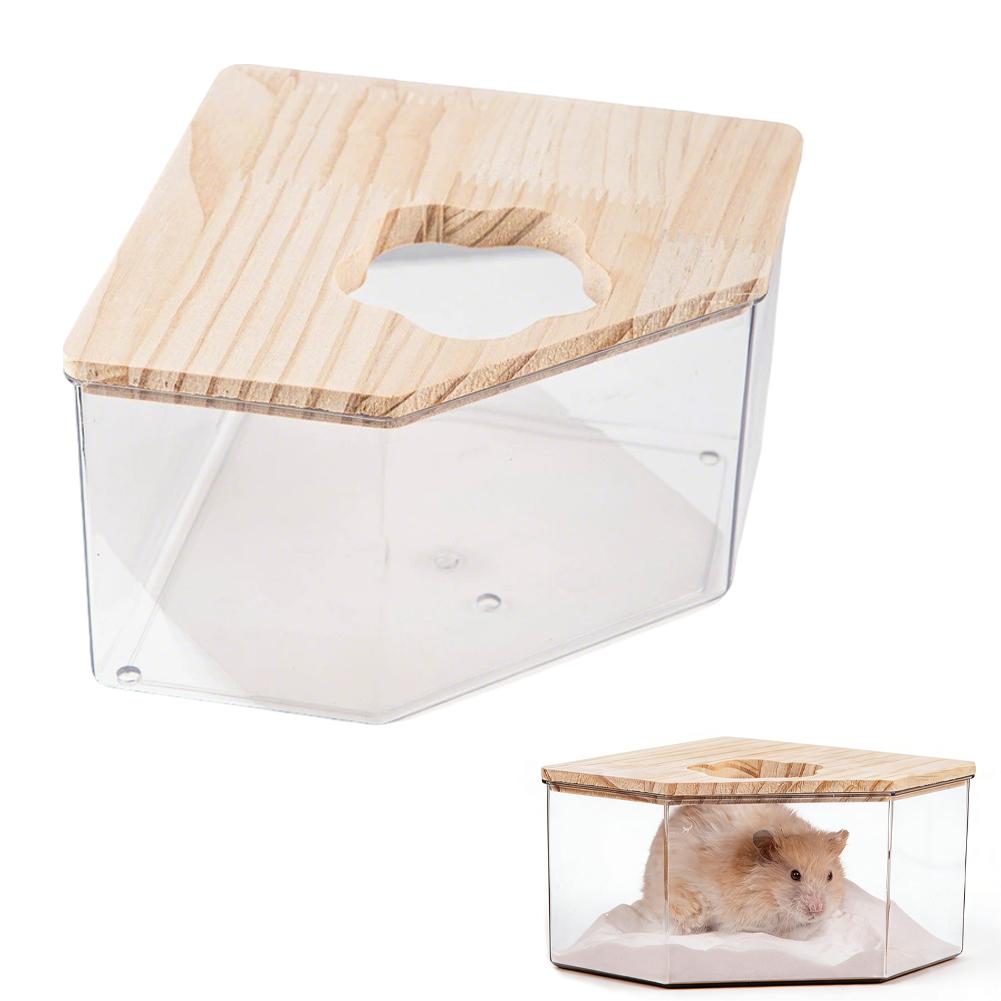 Acrylic Fully Transparent Large Pet Hamster Golden Bear Sand Bath Box Chinchilla Toilet Dual-Purpose Bath Sand Basin Small Pet