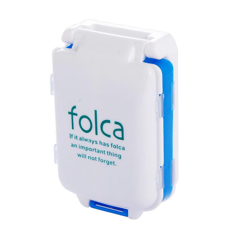 Compact 8-Compartment Travel Pill Dispenser with Single Lid