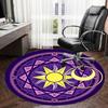 1pc Astrological Mandala with Sun and Moon Symbols Round carpet, Made of Polyester,Perfect for Decorating Office Chairs, Living Rooms fplt074