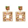 2022 Fashion Jewelry Personalized Exaggerated Hoop Earring Oversized Custom Statement Design Oval Memory Geometric Drop Earring