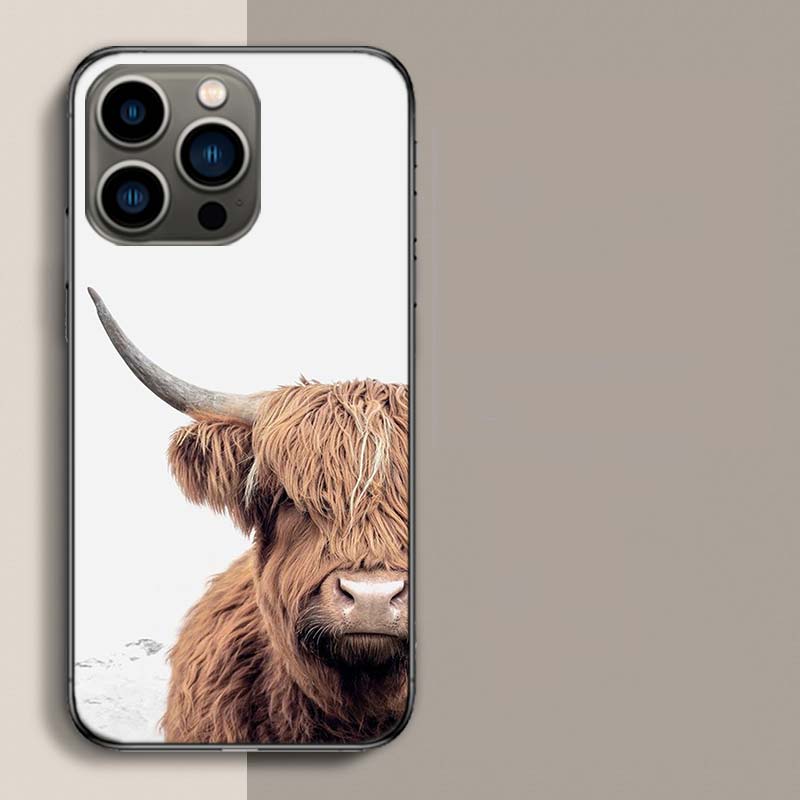

Cute Highland Cow Phone Case For Iphone 17 Air 15 Pro 14 Plus 16 Pro Max 17E 16E 12 13 Mini 11 Cover Cute Fundas iPhone 16