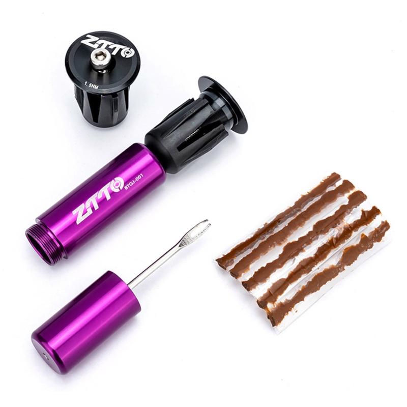 Tubeless Bike Tire Repair Kit for Road Bicycle Mountain Bike Tires Fix a Puncture or Flat Canister Plugger Tool for W/ P