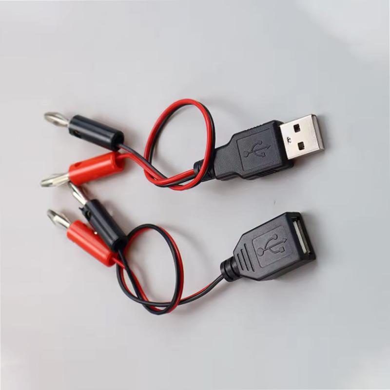 DIY Test Cable USB Male/Female to 4mm Banana Plug a Female Charging Cable USB Socket to Banana Plug Connection Wire