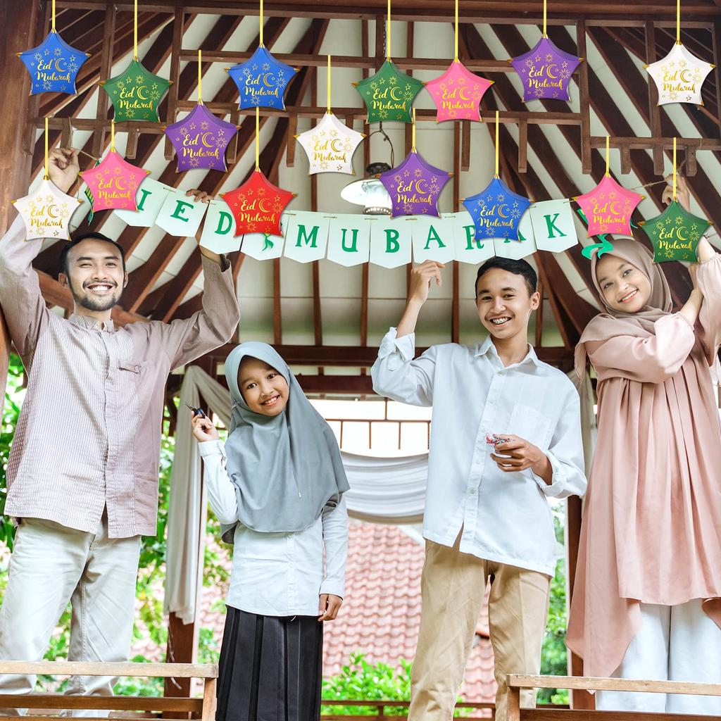 6/12 Adet Eid Mübarek Hediye Kutuları Şeker Kurabiye Atıştırmalık Ambalajı Kağıt Kutu Ramazan İslami Müslüman Ev Partisi Hediyeleri Dekorasyon