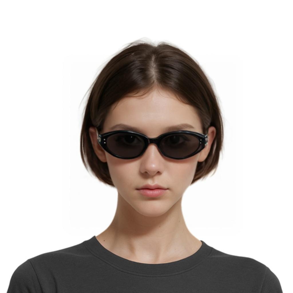 Gentle Monster Oval Sunglasses Women sunglasses Black KUNST01