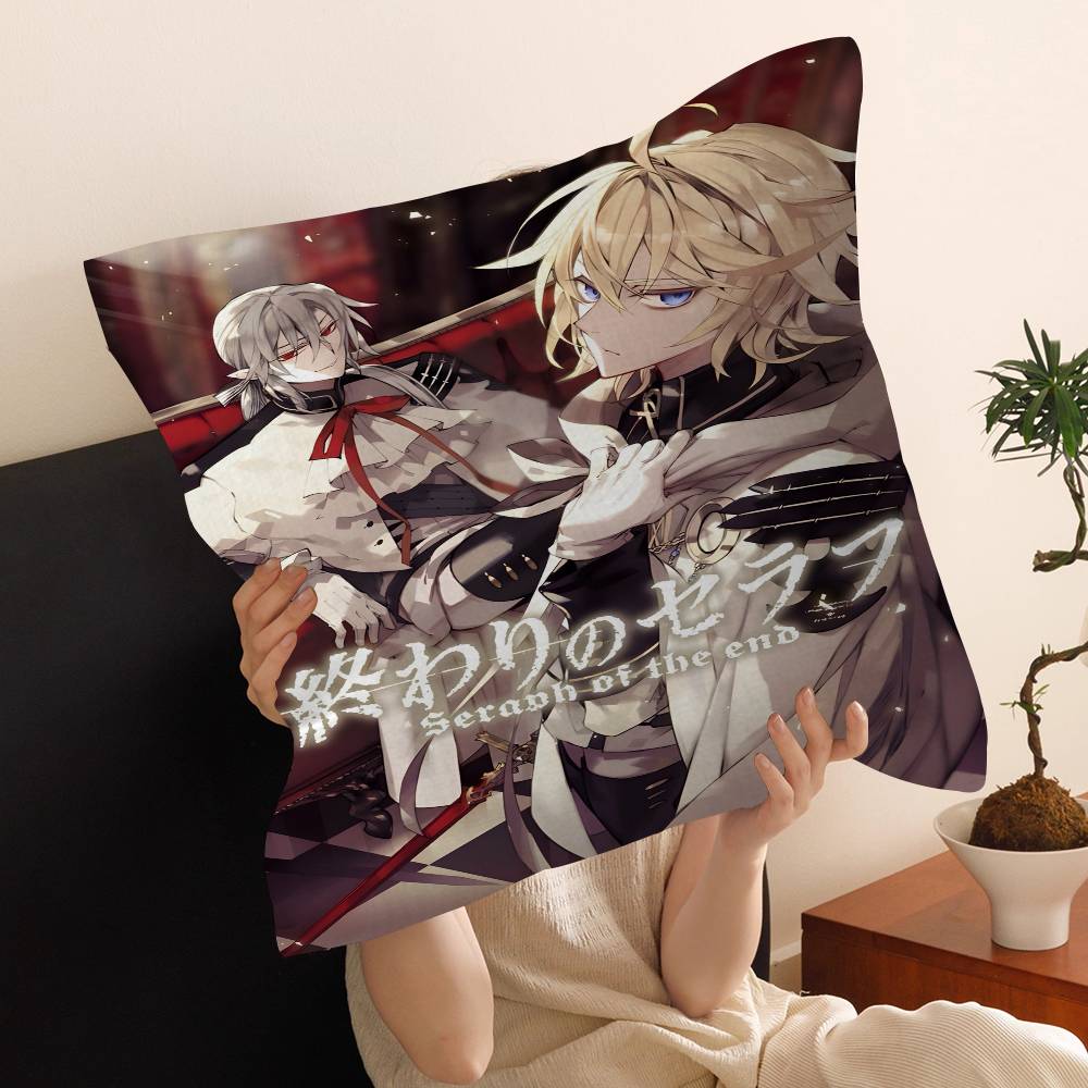 Anime Seraph of The End Cushion Cover Inches Farmhouse Decor Home Throw Pillow Covers for Couch Decorations