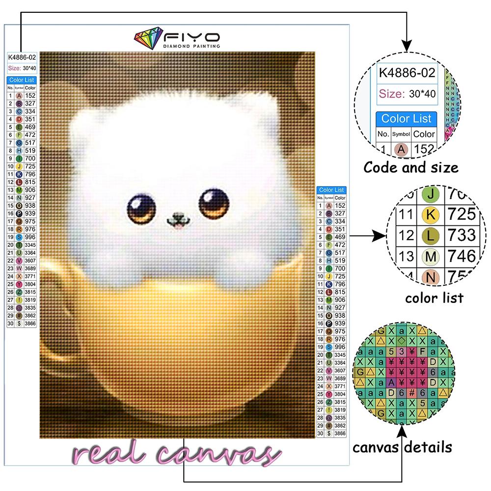 5D Diamond Painting Cute Little Animals Cat, Dog, Panda DIY Diamond Embroidery Rhinestone Home Decoration