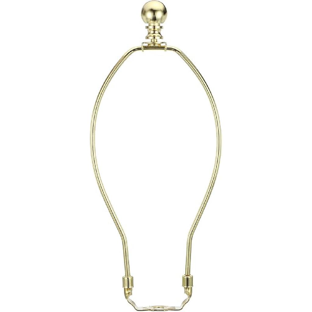 PATIKIL 9 Inch Lamp Harp Kit with Finial, 1 Set Detachable Shade Bracket Holder, DIY Lighting Accessories for Table Floor Lamps, Gold Tone