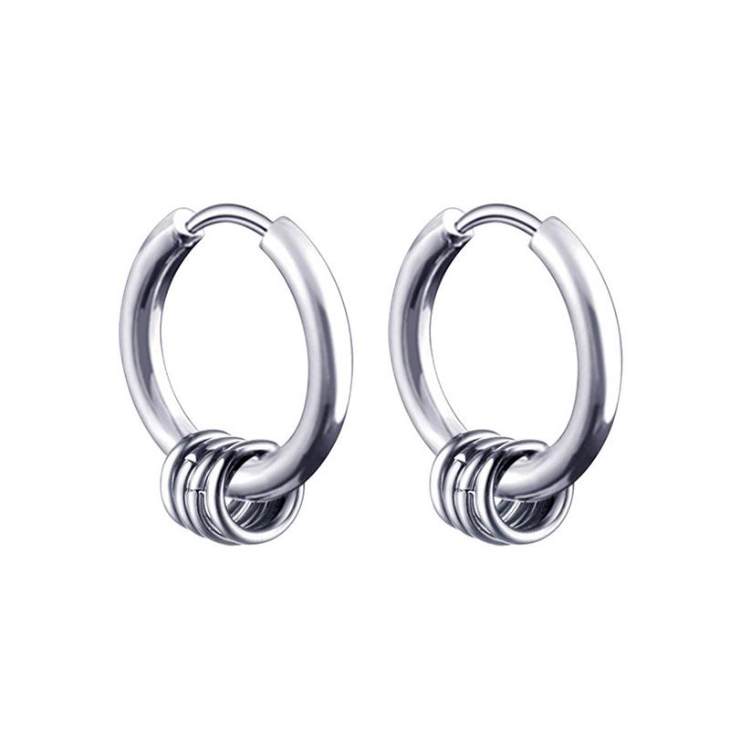 Newest 1 Pair Stainless Steel Cross Pendant Dangle Long Tassel Unisex Hoop Earrings Men/Women Punk Gothic Zircon Best Gifts
