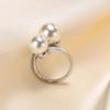 3MM Titanium Steel Pearl Open Ring Gold Women Jewelry Elegant Simple Fashion Accessories