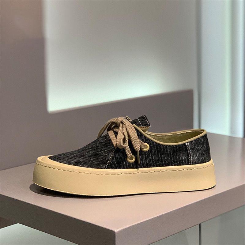 

Мужские парусиновые кеды на толстой подошве, увеличивающие рост, Осень/Зима 2025 - Удобные, износостойкие, модные повседневные кроссовки Size 43