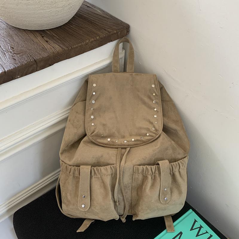 

Niche canvas bag new casual simple backpack women s large-capacity design commuter backpack хаки