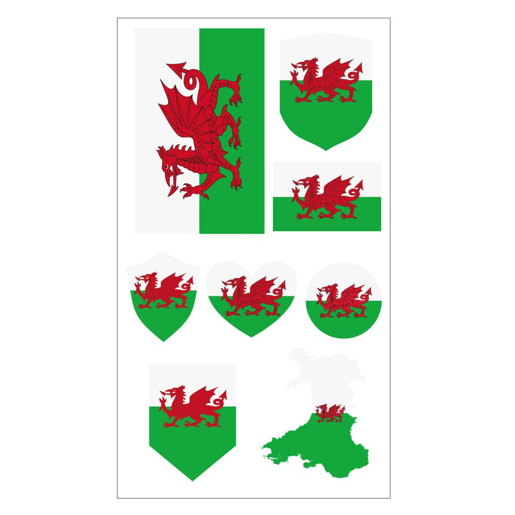 Flag Design Temporary Tattoos Set of Multiple Shapes for Events Parties Festivals and Sports Fans Temporary Tattoos