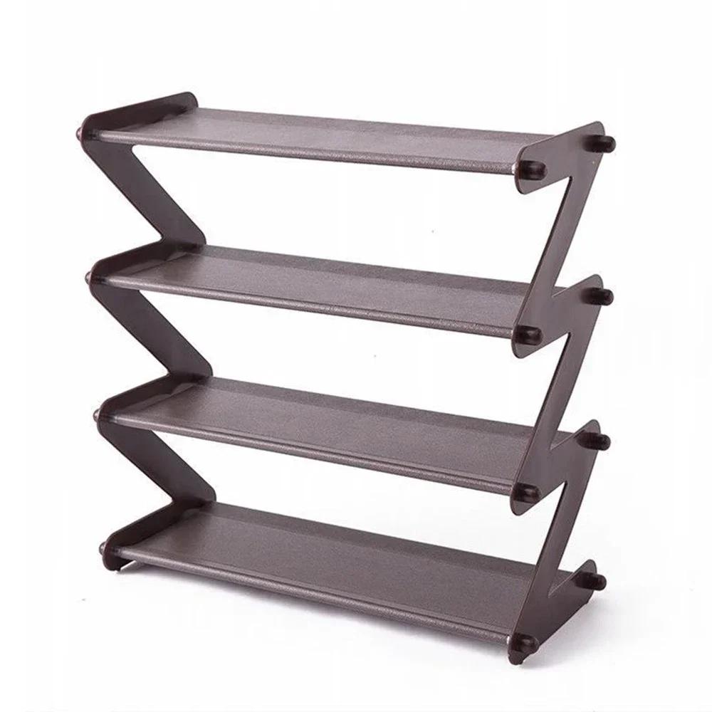 Стеллаж для обуви сборный из нержавеющей стали Простой стеллаж для обуви из нетканого материала Многоуровневый стеллаж для хранения обуви для общежития кофейный 20750₽