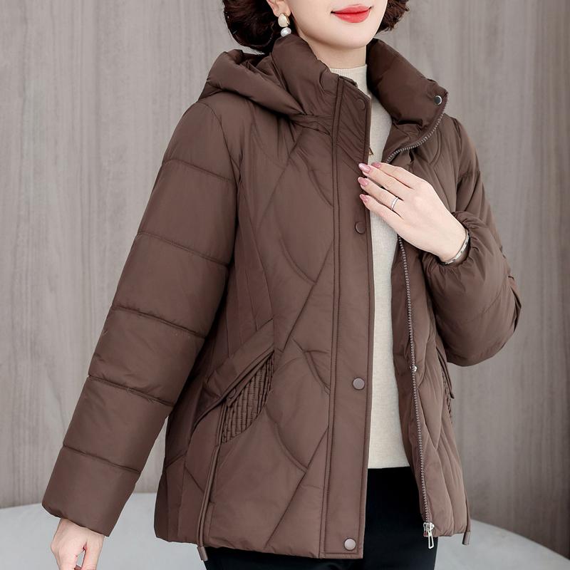 Plus Size L-5XL Fashion Female Coat Winter Jackets Hooded Loose Thick Warm Middle Age Women Parkas